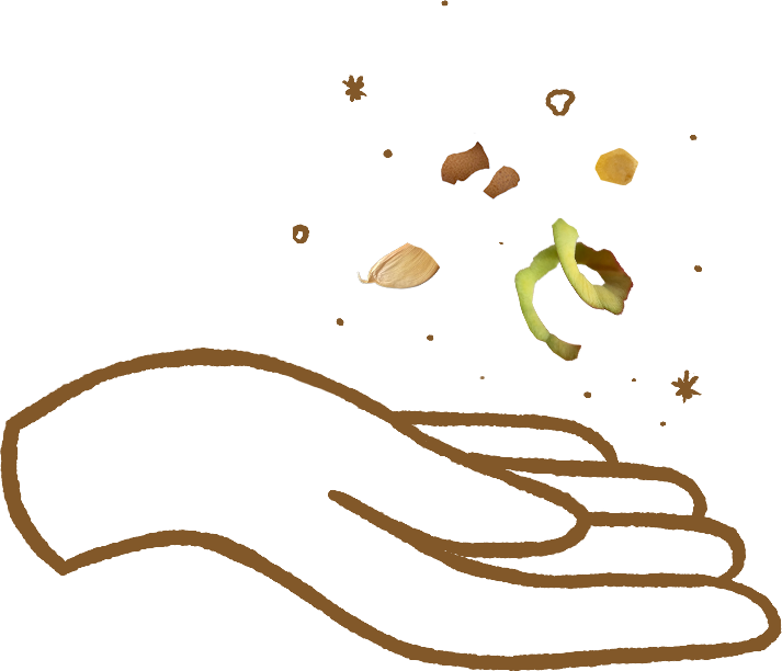 MANO MIRANDO ARRIBA CASCARA COMPOST